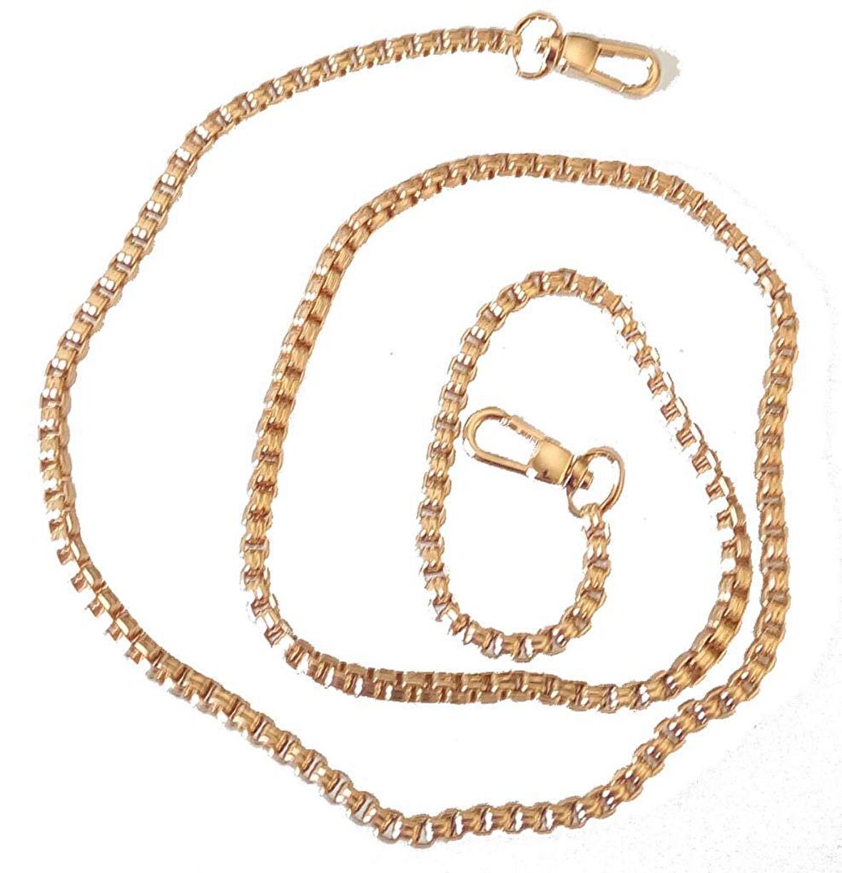 Light Gold Renk Kare Model Çanta Zinciri (100 Cm)