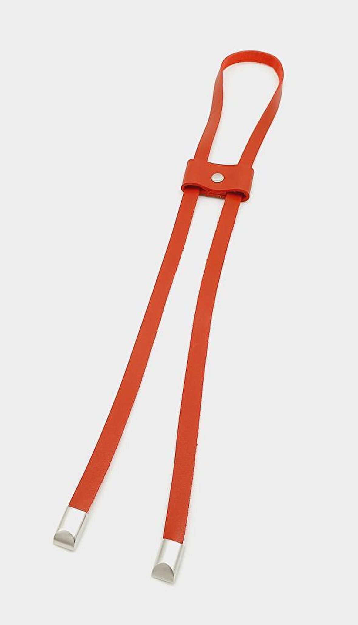 Kırmızı Tek Kat Suni Deri Büzgü Gümüş Metalli