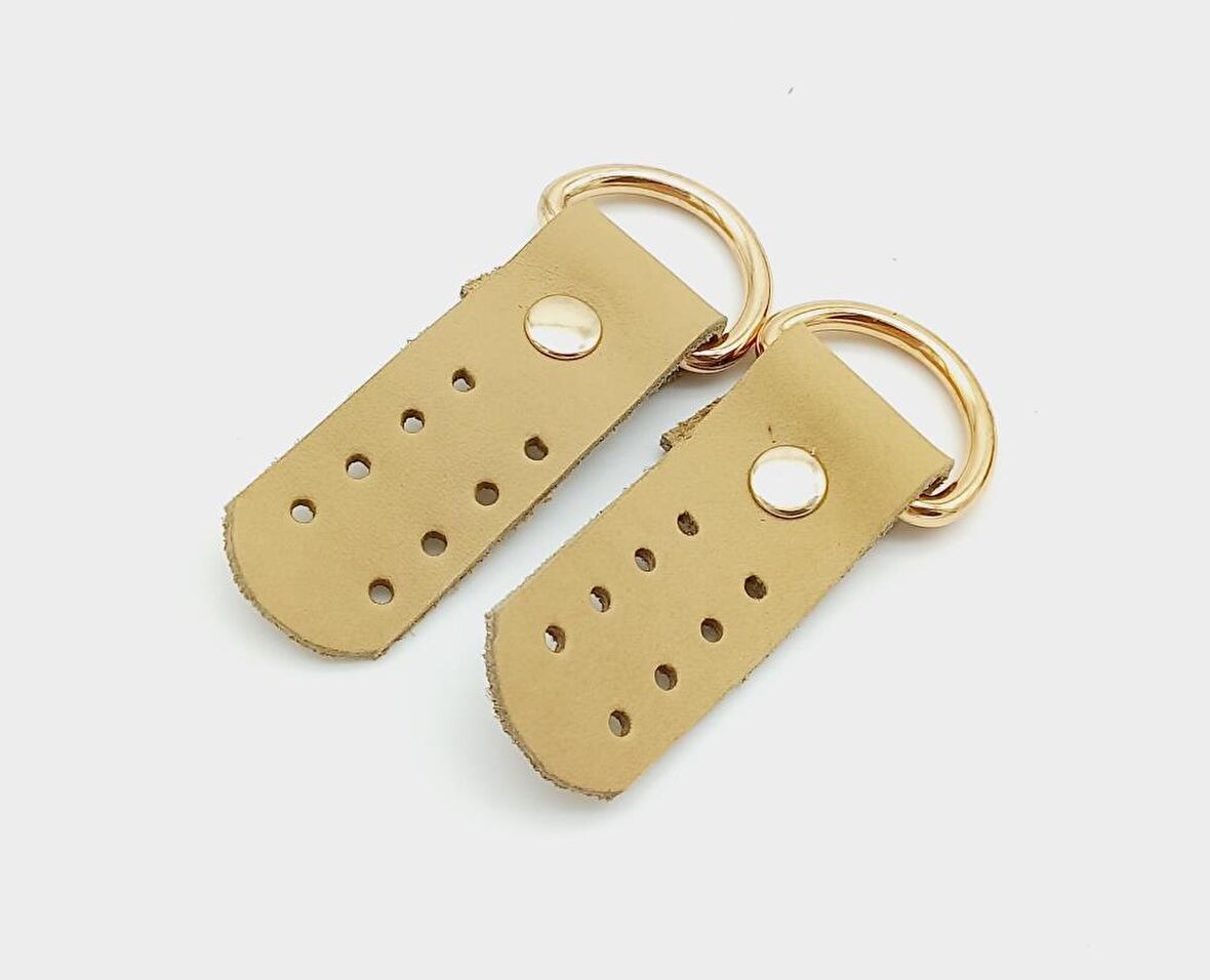 Gerçek Deri Ham Doğal Sapucu (Böce) Light Gold Metalli