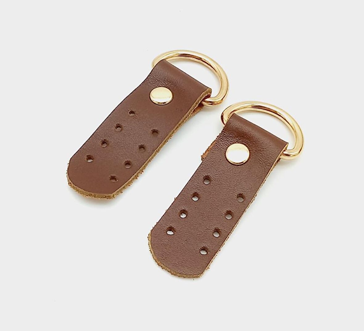 Gerçek Deri Kızıl Kahve Sapucu (Böce) Light Gold Metalli