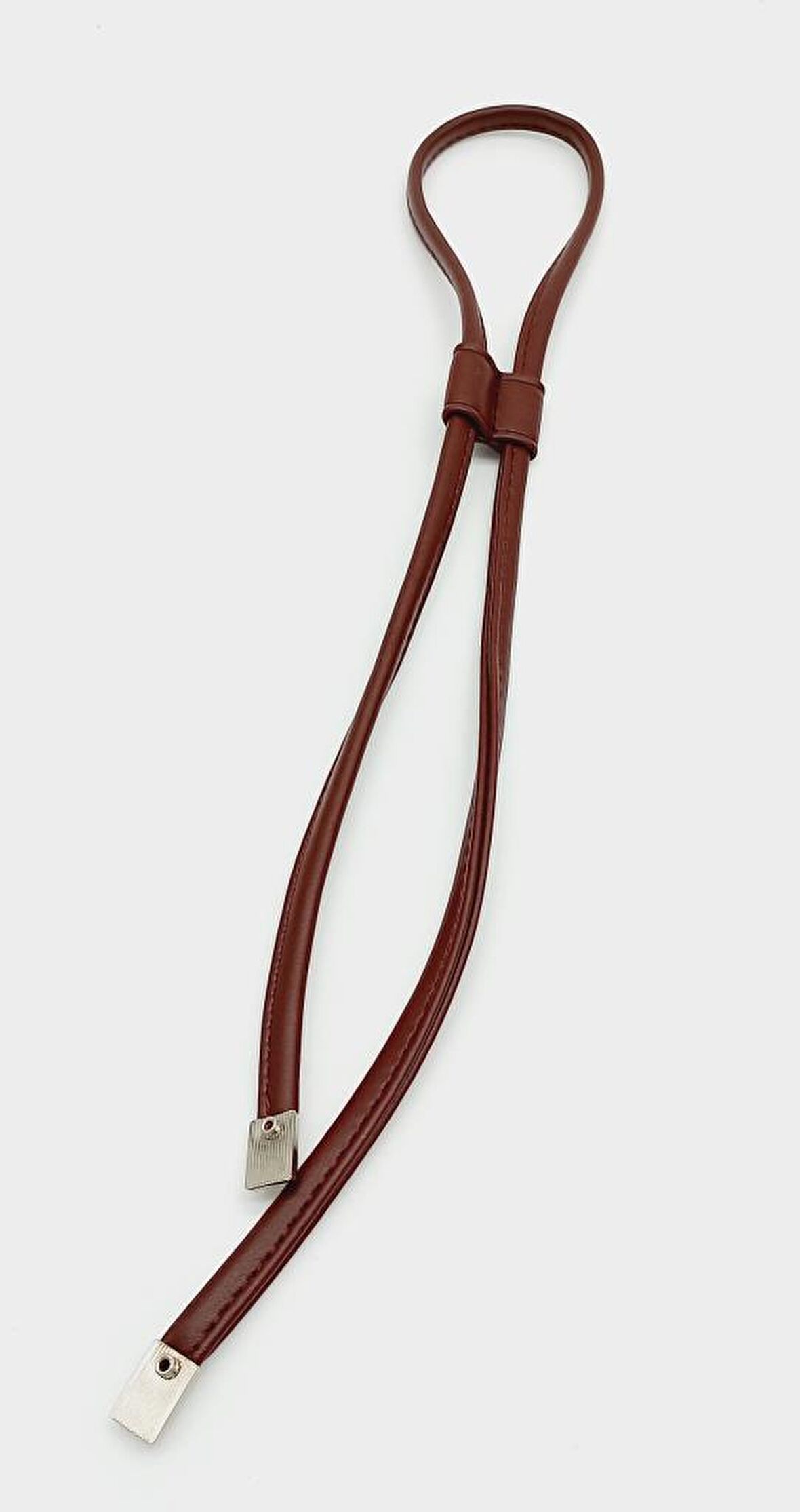 Bordo Suni Deri Dikişli Büzgü Gümüş Metalli