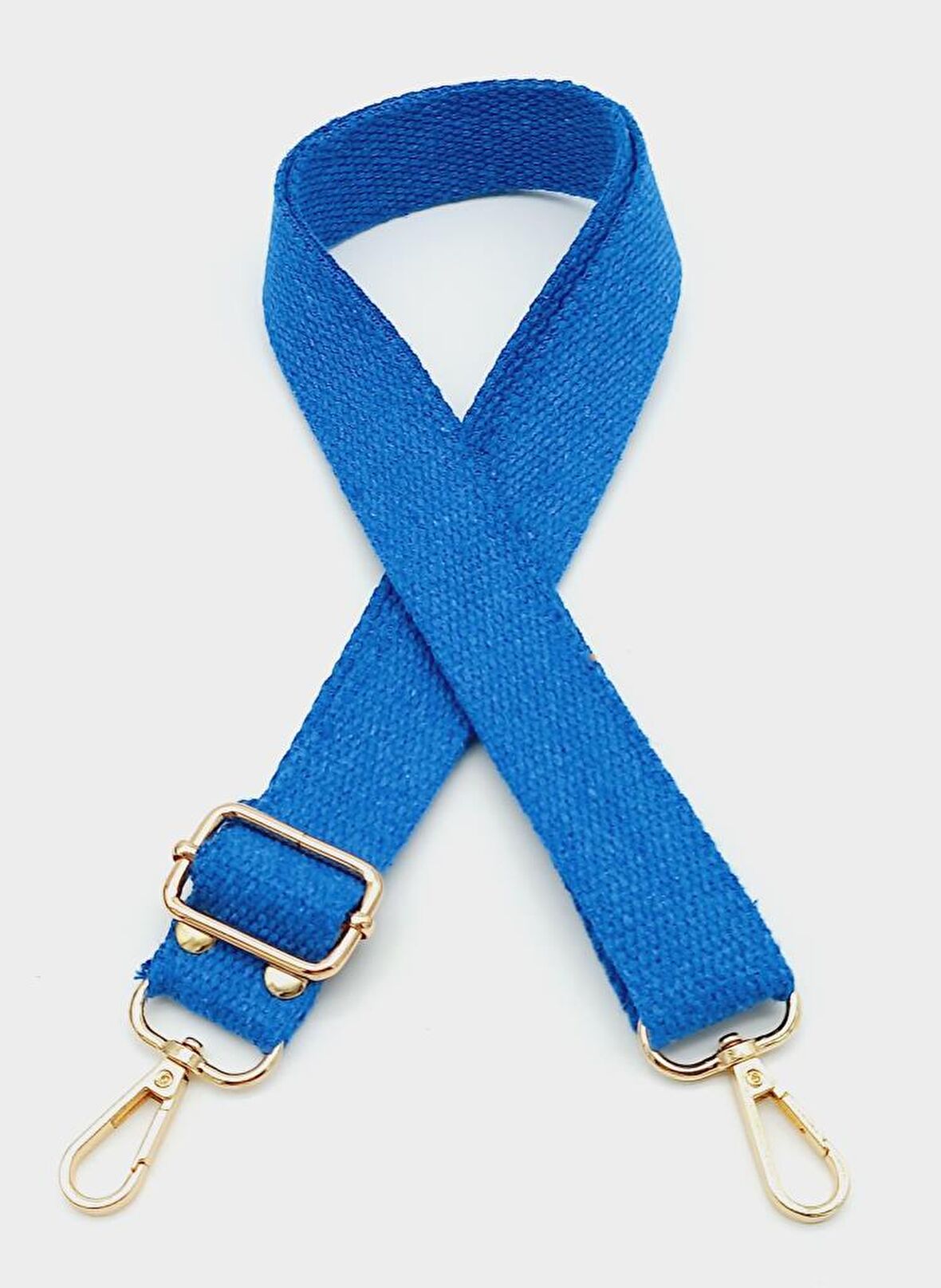 Pamuklu Kolon 120X3 Cm Mavi Light Gold Metalli