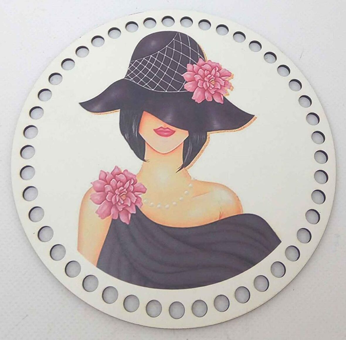 Ahşap 17 Cm Çapında Resimli Plaka