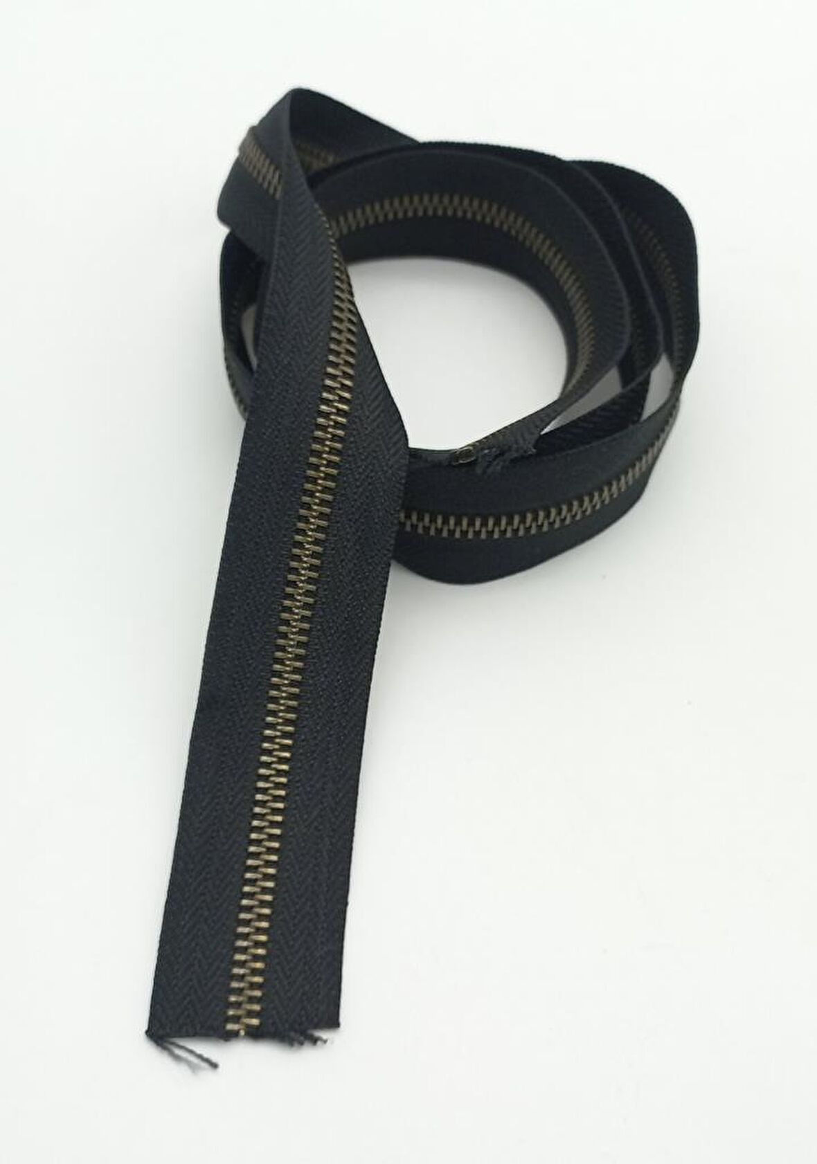 Ortası Antik Fermuar 100 Cm Siyah Renk