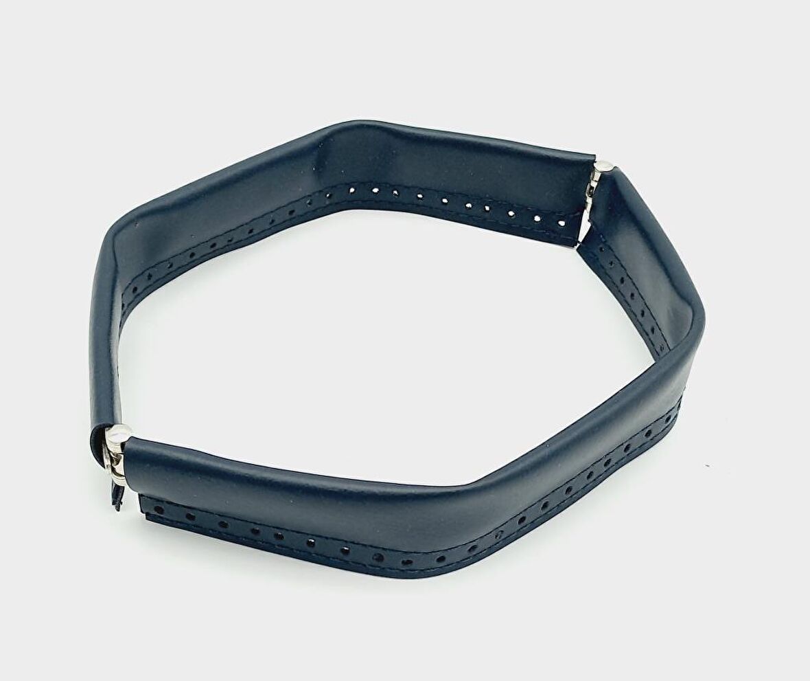 Lacivert Renk Derili Metal Çanta Ağzı 25 Cm