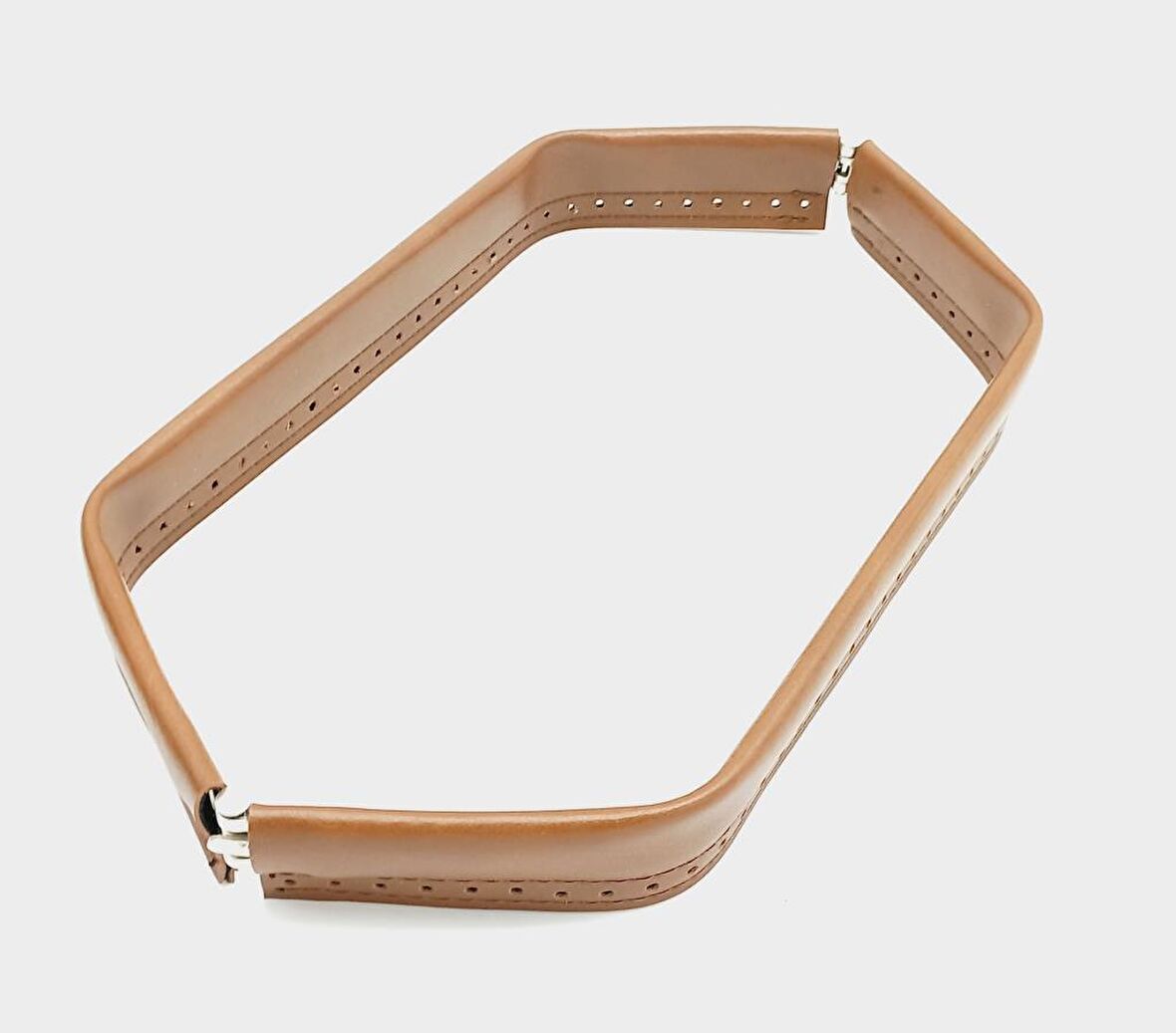 Taba Renk Derili Metal Çanta Ağzı 33 Cm