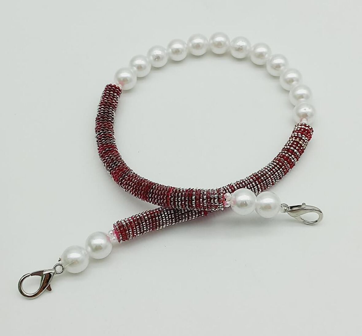 45 cm Akrilik Pullu İncili Çanta Sapı No:5