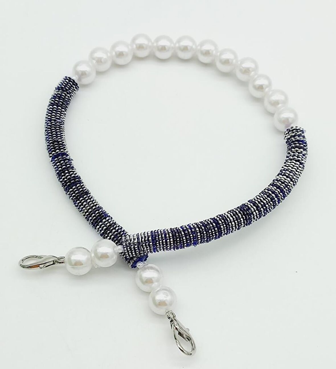 45 cm Akrilik Pullu İncili Çanta Sapı No:13