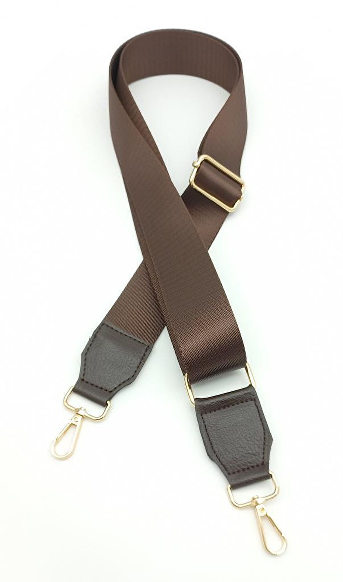 Suni Derili Polyester Kolon 120X4 Cm Kahverengi Light Gold Metalli