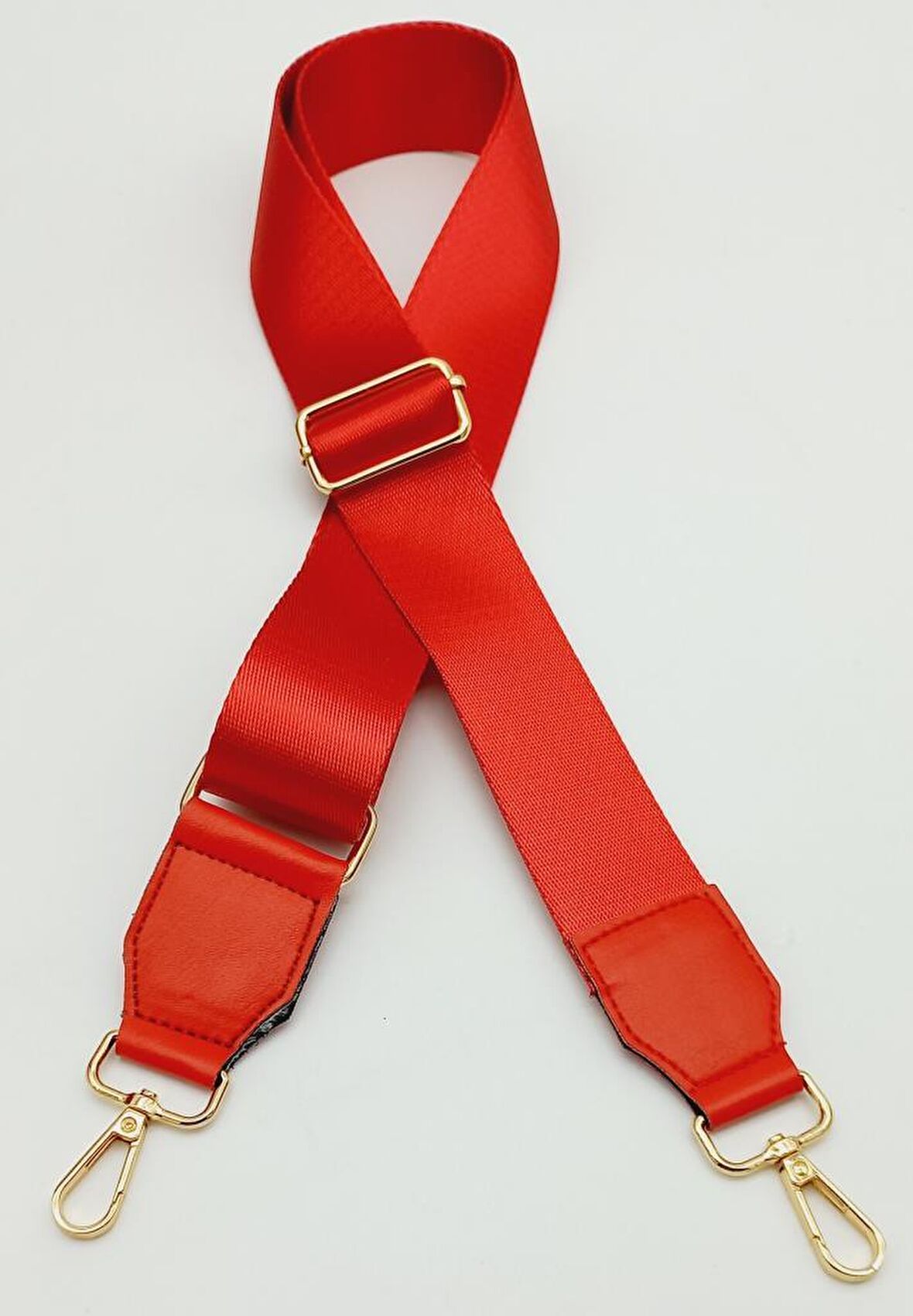 Suni Derili Polyester Kolon 120X4 Cm Kırmızı Light Gold Metalli