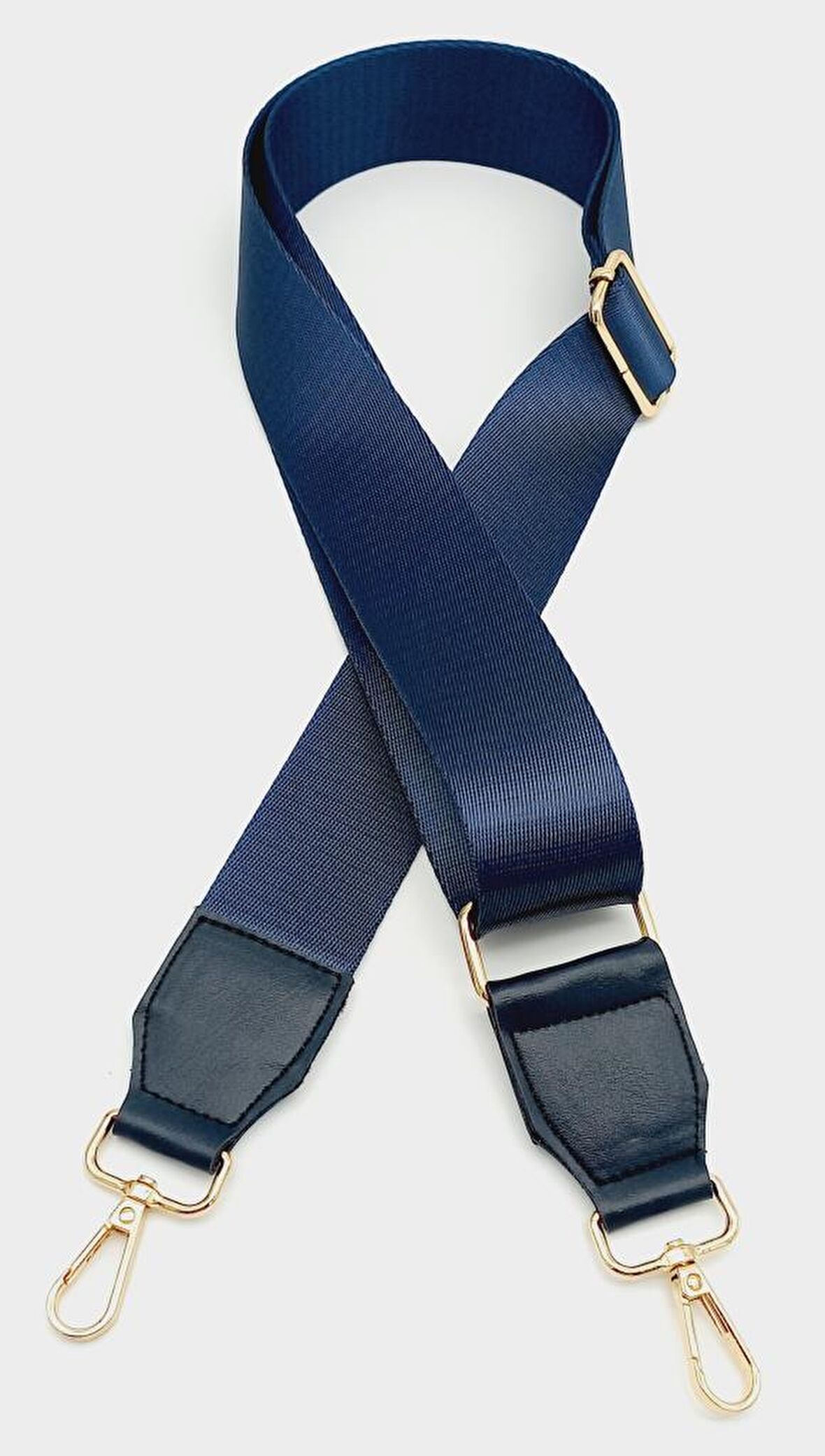 Suni Derili Polyester Kolon 120X4 Cm Lacivert Light Gold Metalli