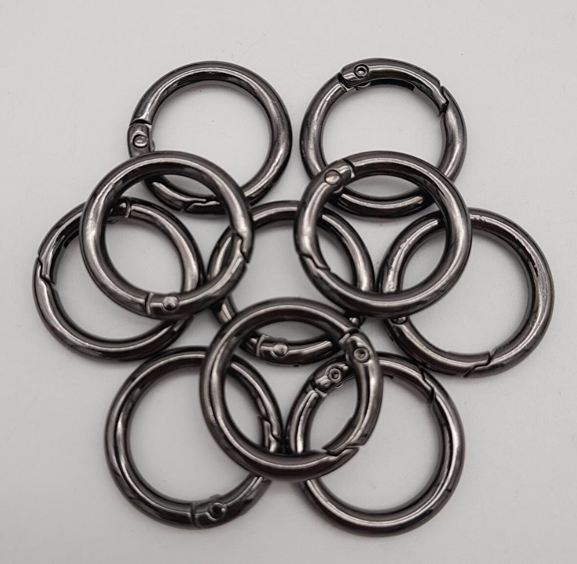 10Lu 2 Cm Füme Renk Yaylı Halka Örgü Çanta İçin