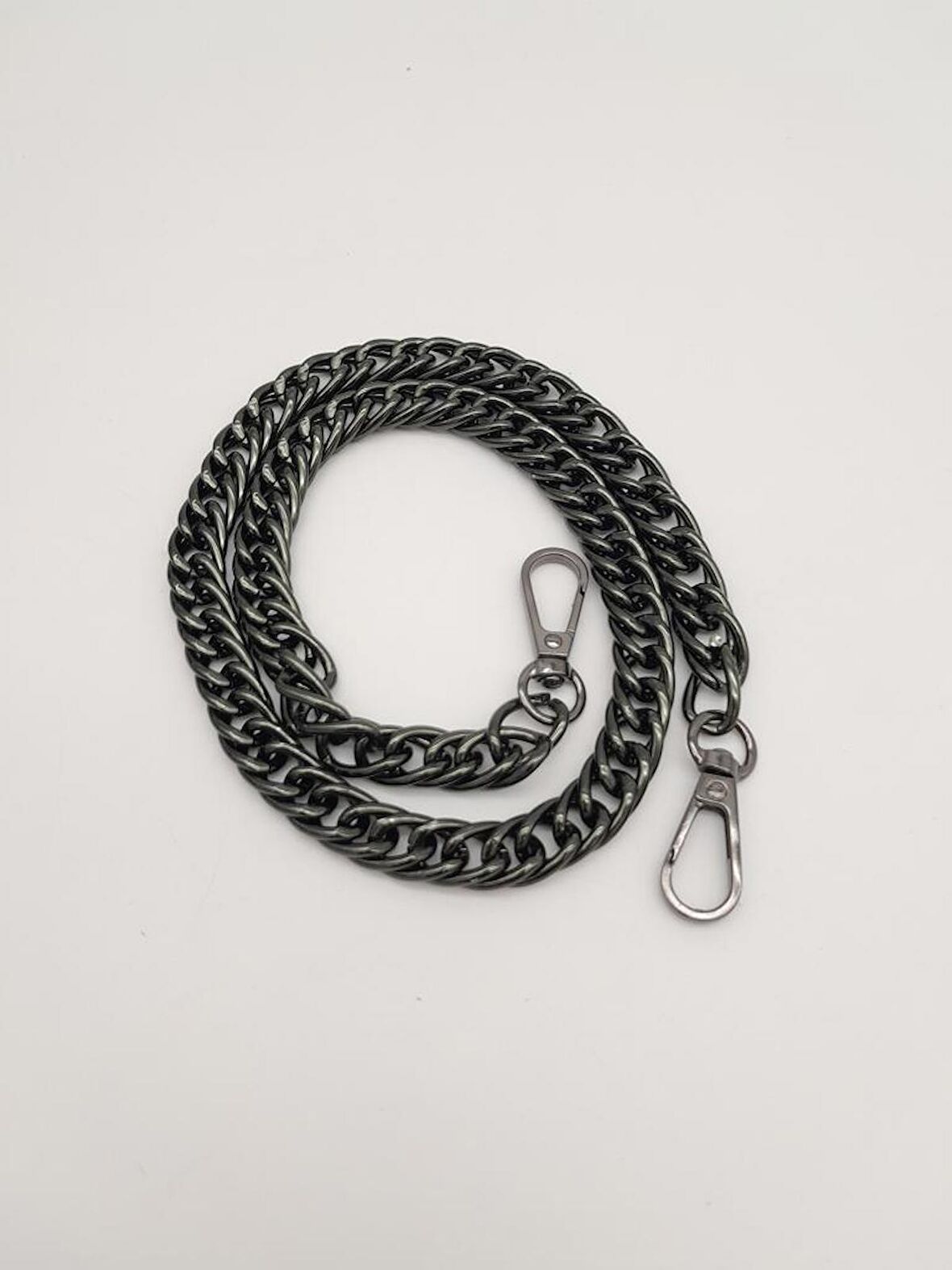 60 cm Füme Renk Kancalı Çift Halkalı Çanta Zinciri