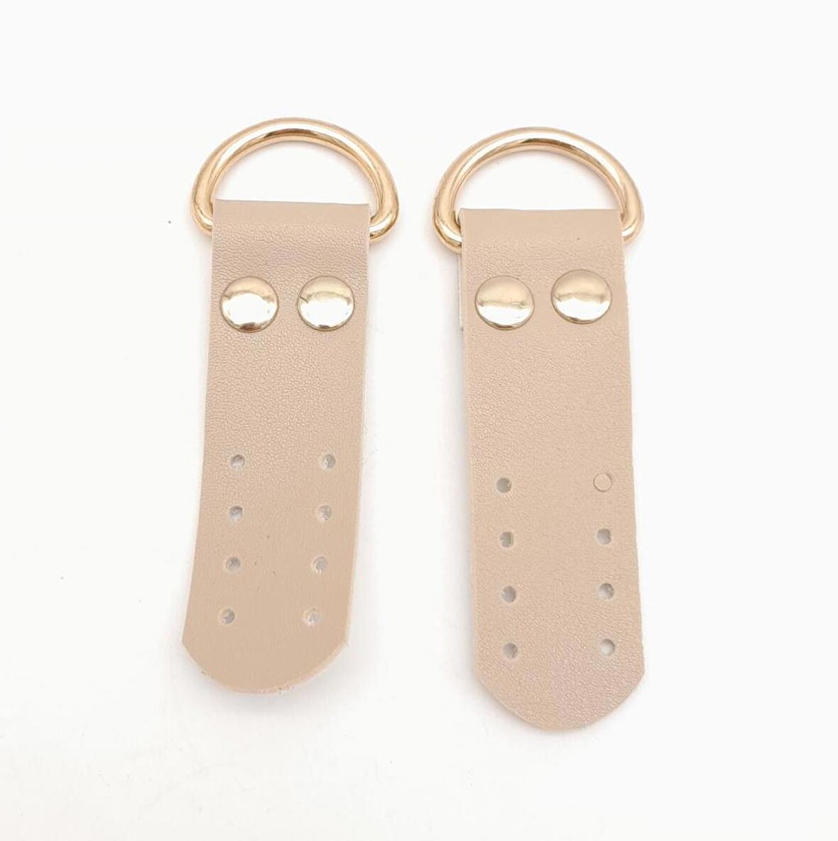 Bej Tek Kat Suni Deri Sapucu Böce Light Gold Metalli