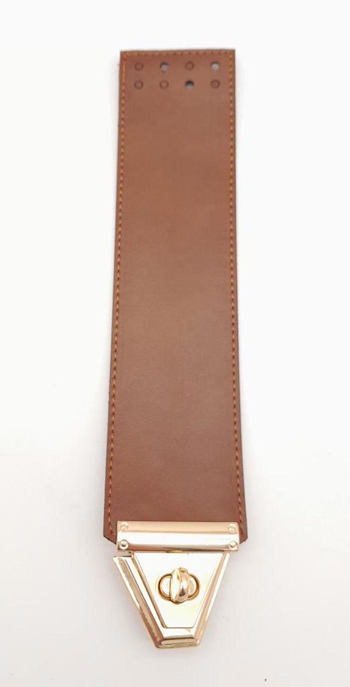 Taba Renk Suni Deri 25X6 Cm Çanta Kapağı