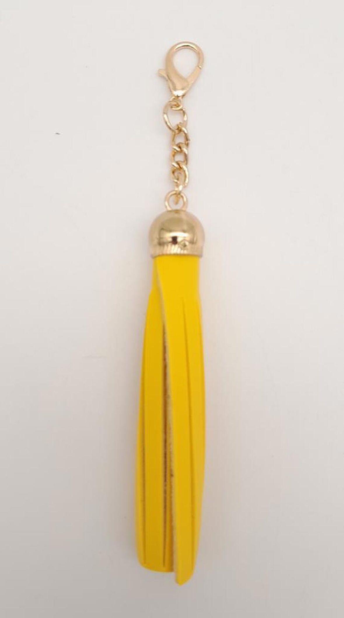 Sarı Suni Deri Kovanlı Püskül Light Gold Metalli