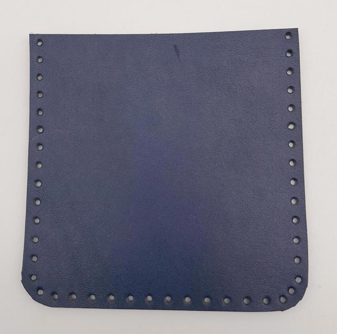 Lacivert Gerçek Deri 12x12 cm Cep