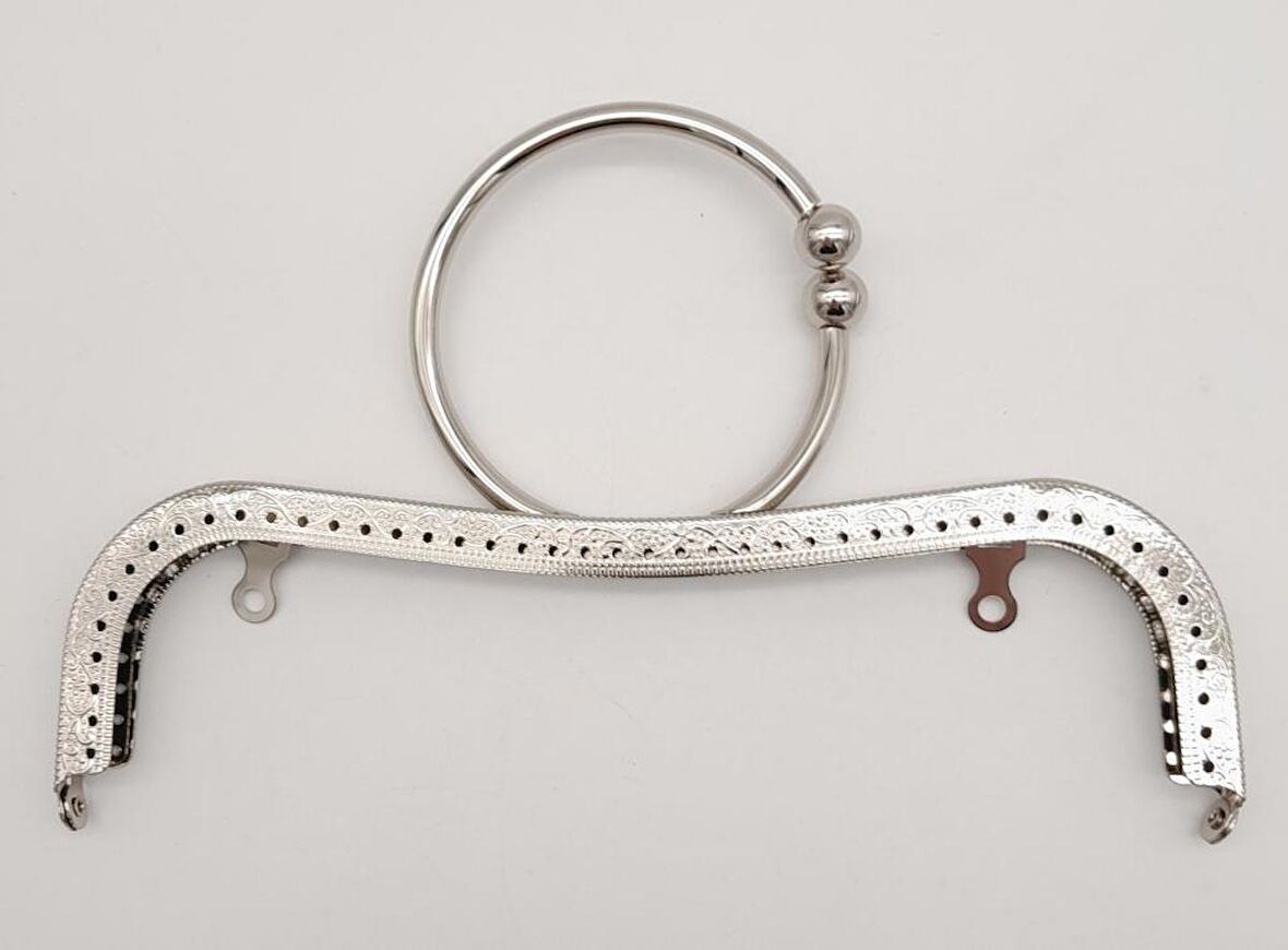 22 cm Bilezik Model Çanta Klipsi Çanta Bursu Gümüş Metal