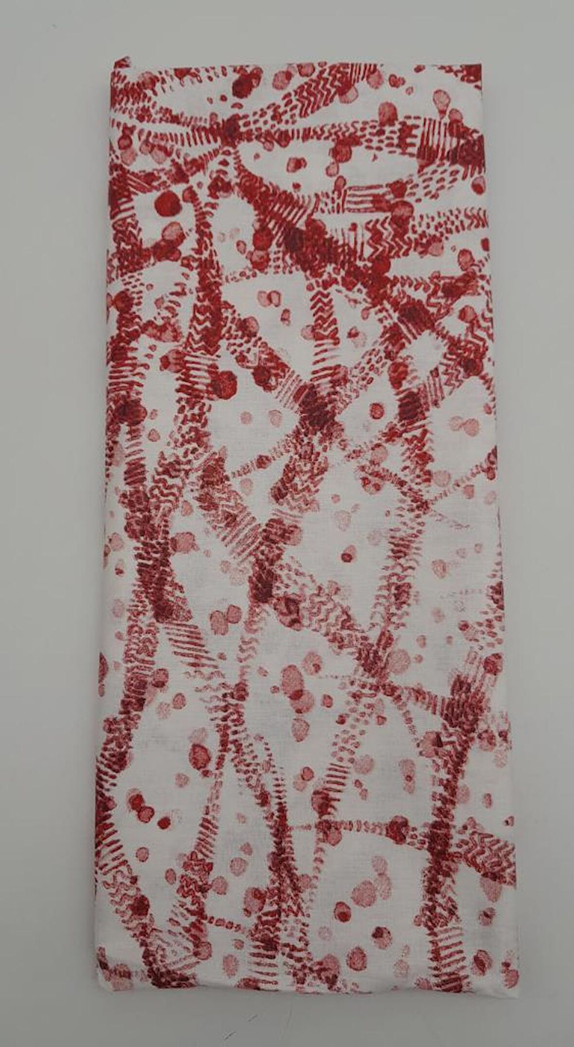 120X50 Cm Bordo Şerit Desen Pamuklu Astarlık Kumaş No:14
