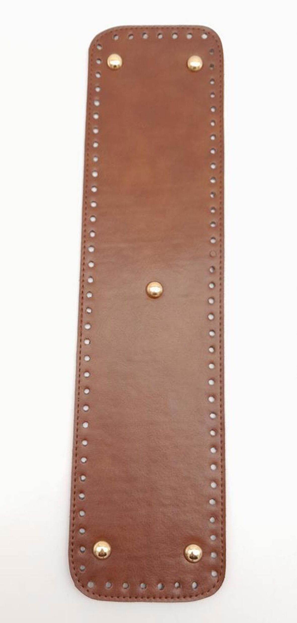 Suni Deri Taba Renk 40X10 cm Dikdörtgen Çanta Tabanı Light Gold Aparatlı