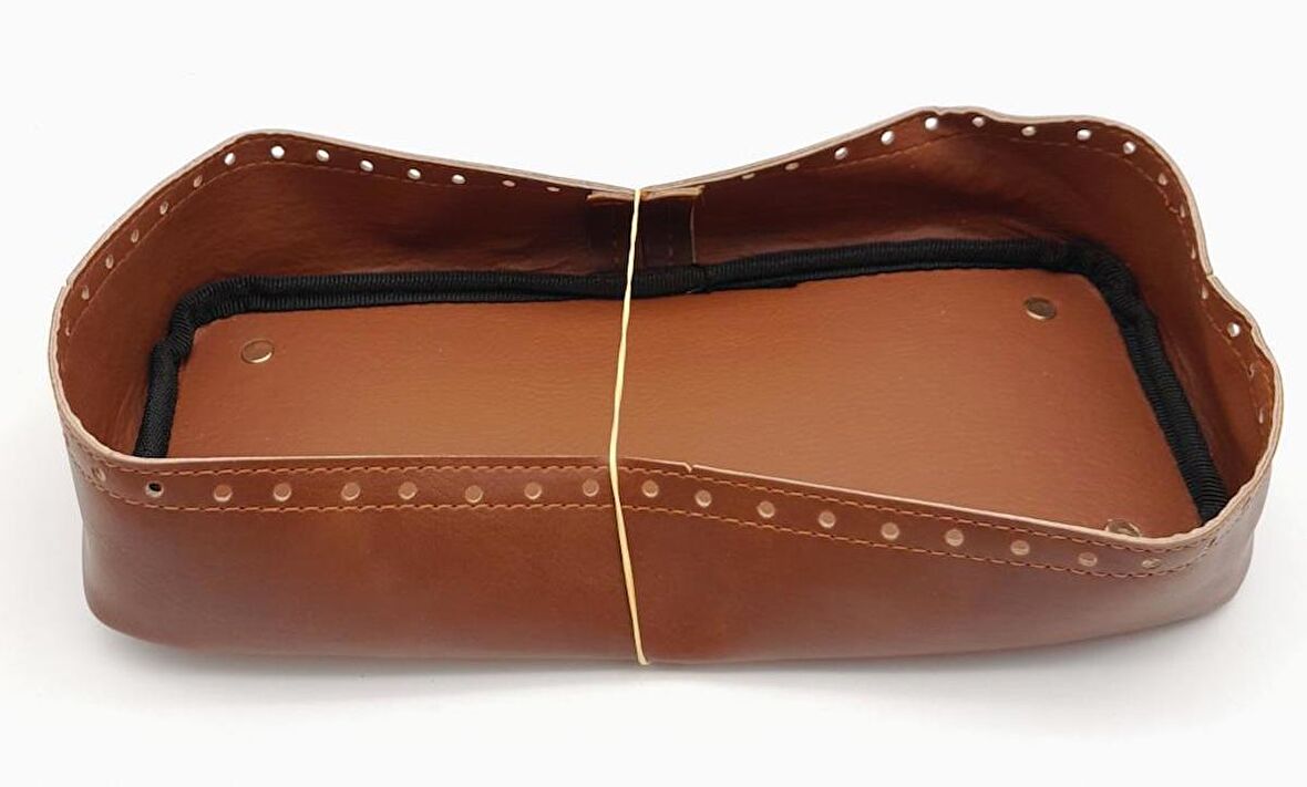 Taba Suni Deri 28x13 cm Yüksek Çanta Tabanı Light Gold Metalli