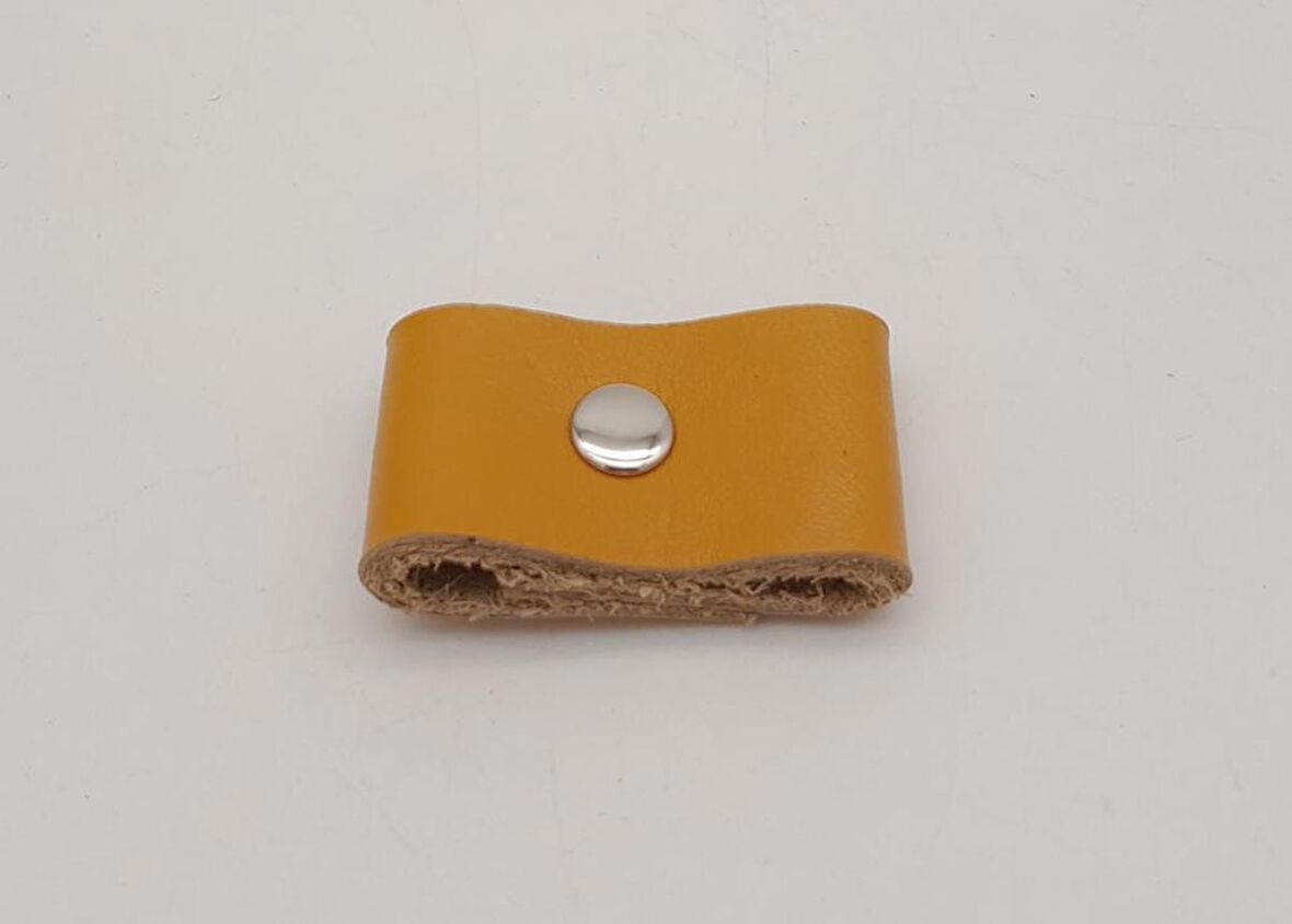 Hardal Renk Gerçek Deri Büzgülük Gümüş Metalli