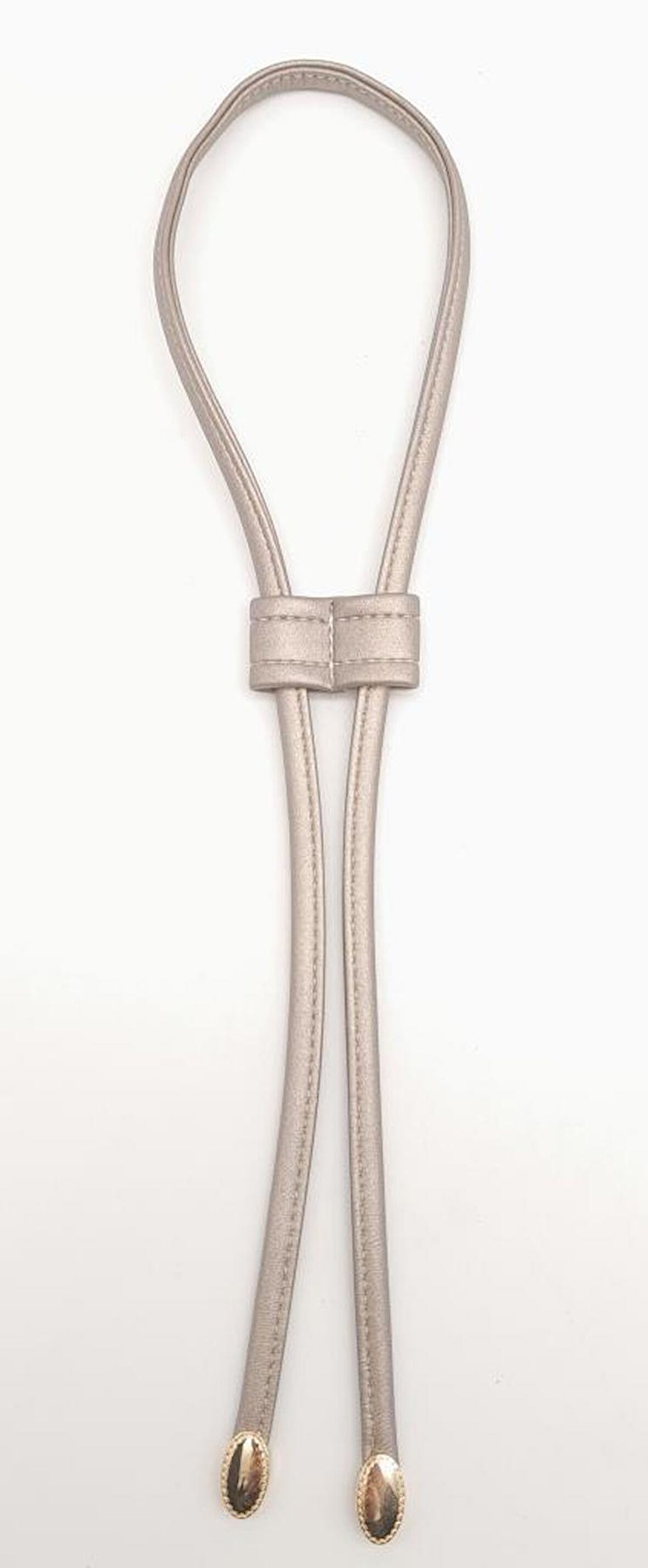 Parlak Vizon İhraç Fazlası Suni Deri Dikişli Büzgü Light Gold Metalli