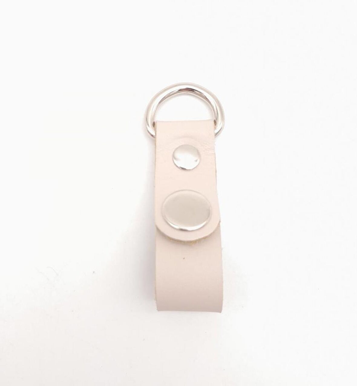 Krem Gerçek Deri Çıtçıtlı Sapucu Böce Gümüş Metalli 1 Adet