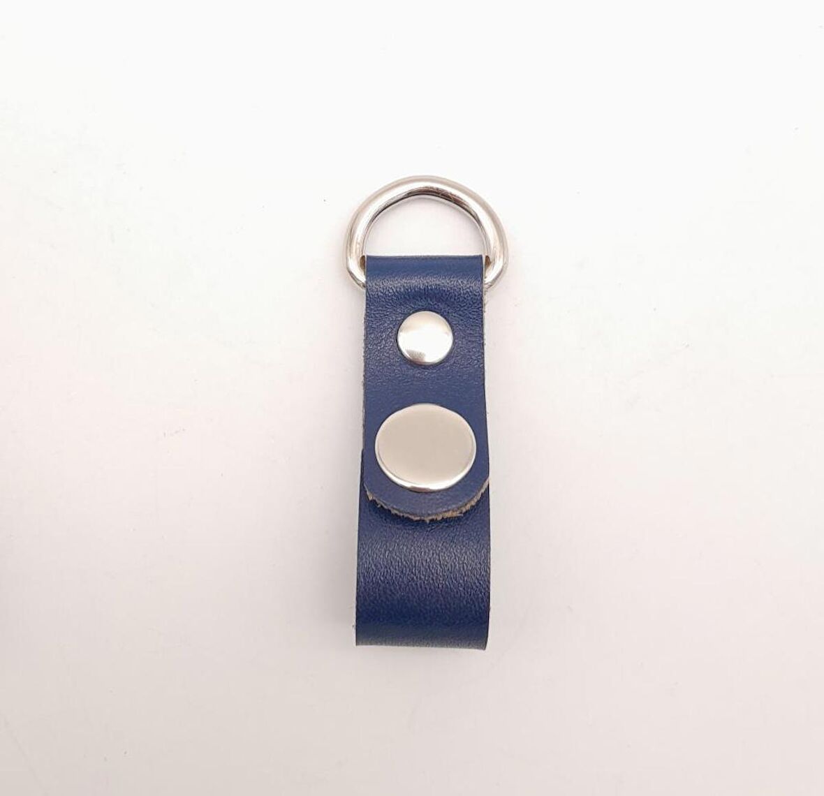 Lacivert Gerçek Deri Çıtçıtlı Sapucu Böce Gümüş Metalli 1 Adet