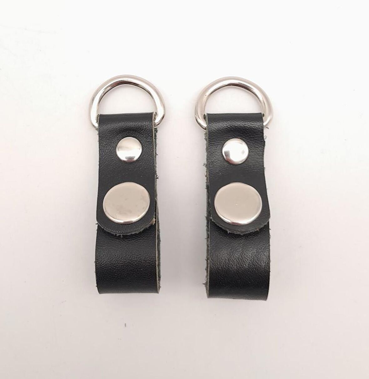 Siyah Gerçek Deri Çıtçıtlı Sapucu Böce Gümüş Metalli