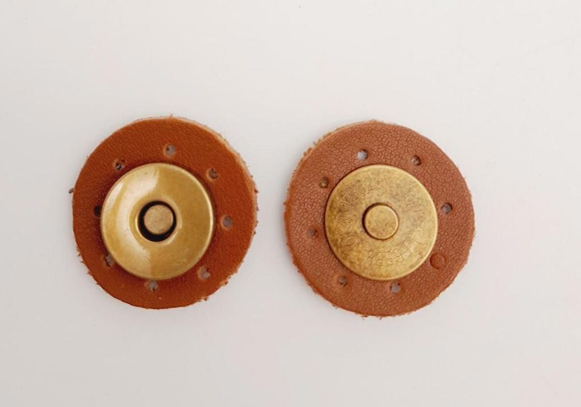 Taba Suni Derili Mıknatıslı Çıtçıt Antik Metalli