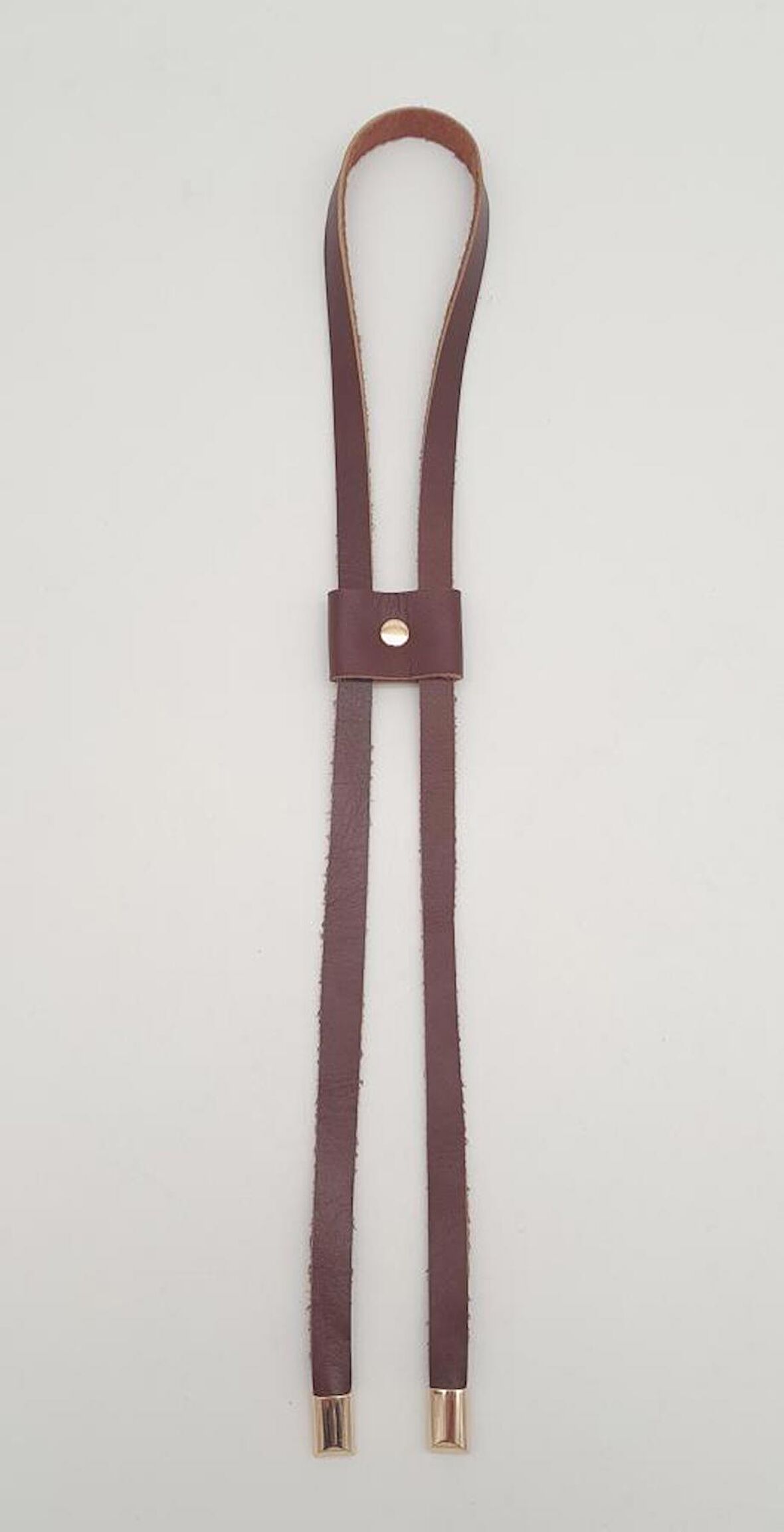 Kızıl Kahve Gerçek Deri Büzgü Light Gold Metalli