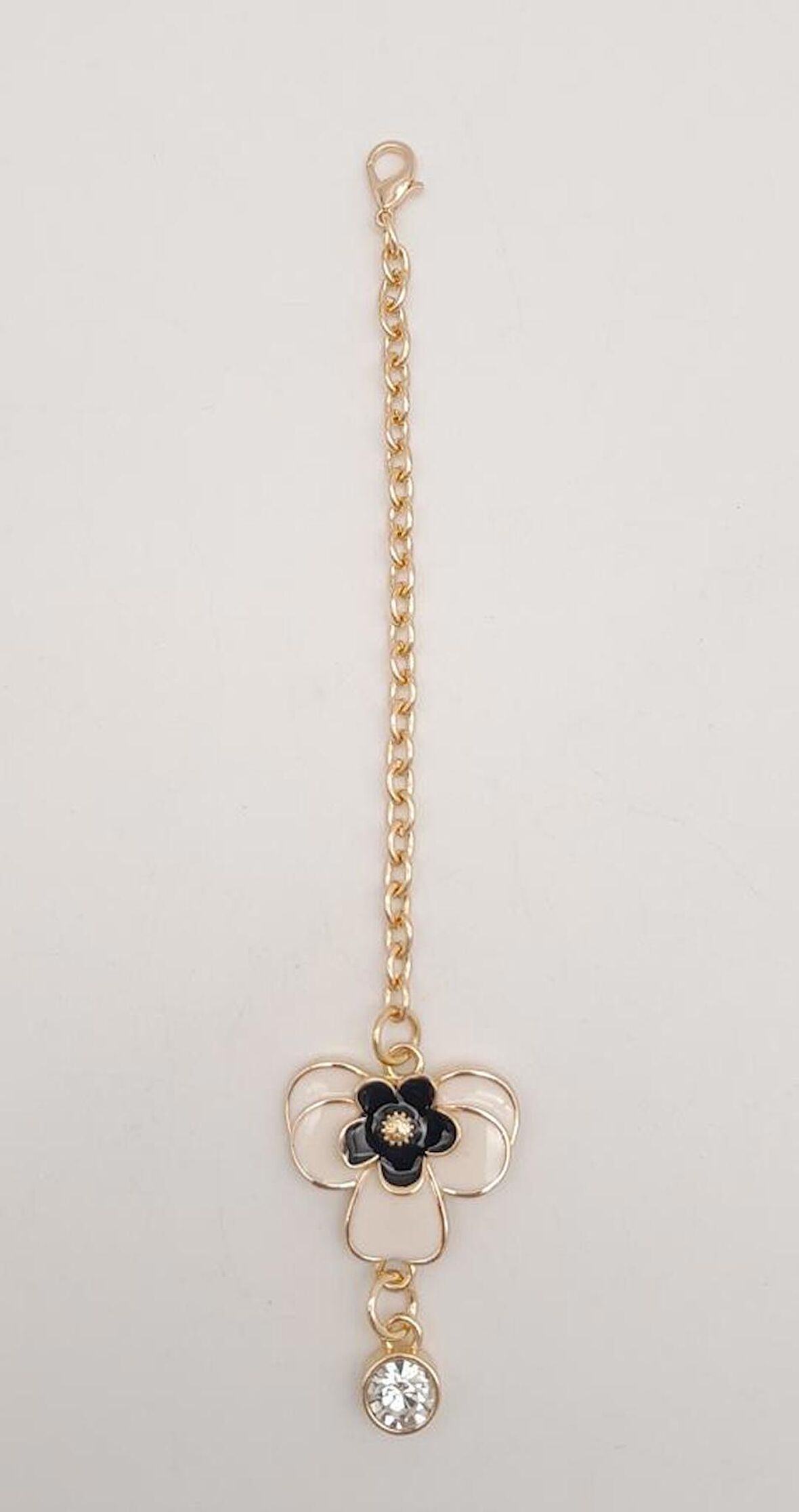 Light Gold Siyah Renk Çiçekli Sarkaç Süs