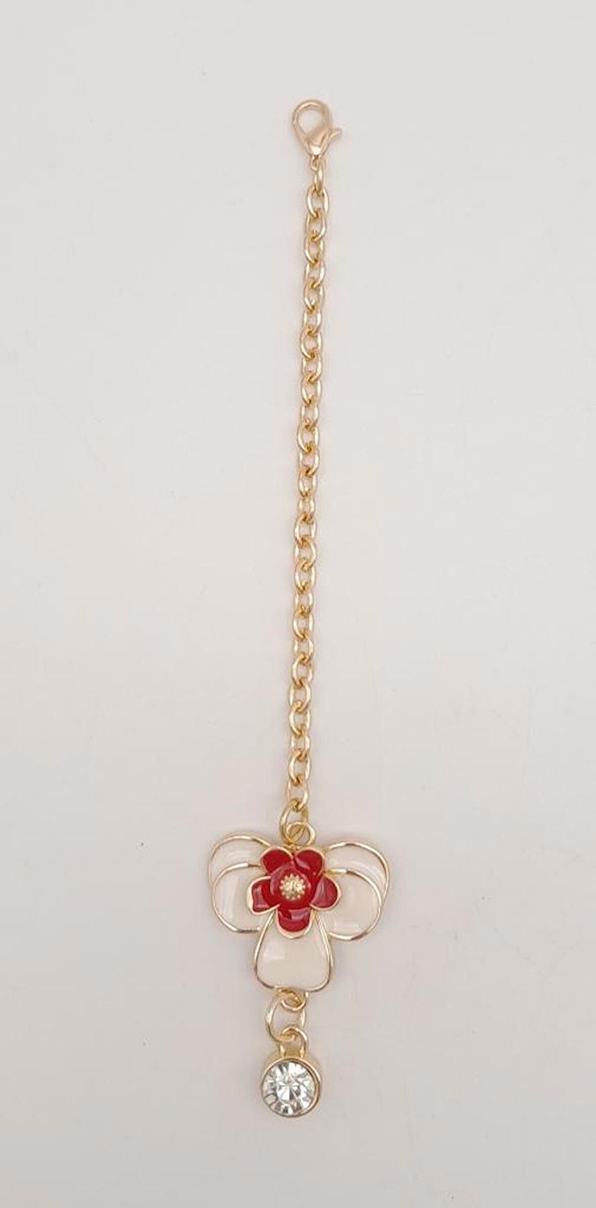 Light Gold Kırmızı Renk Çiçekli Sarkaç Süs