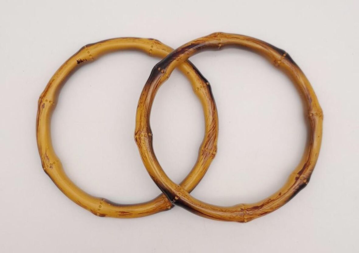 Bambu Görünümlü 11 cm Çapında Plastik Çift Sap