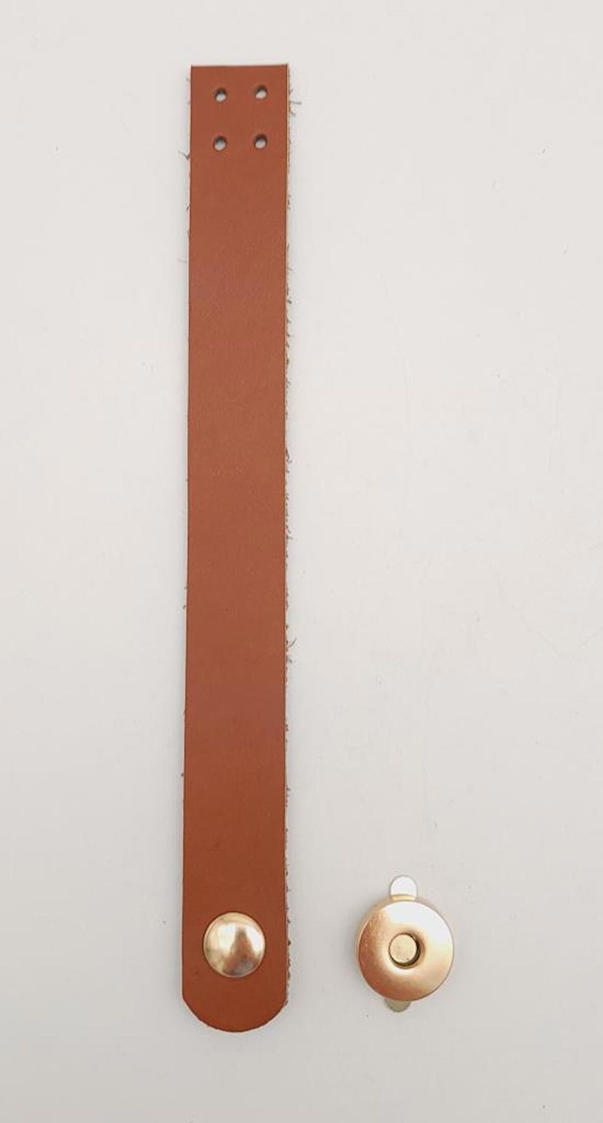 18x2 cm Taba Gerçek Deri Düz Çanta Kapağı Light Gold Metalli