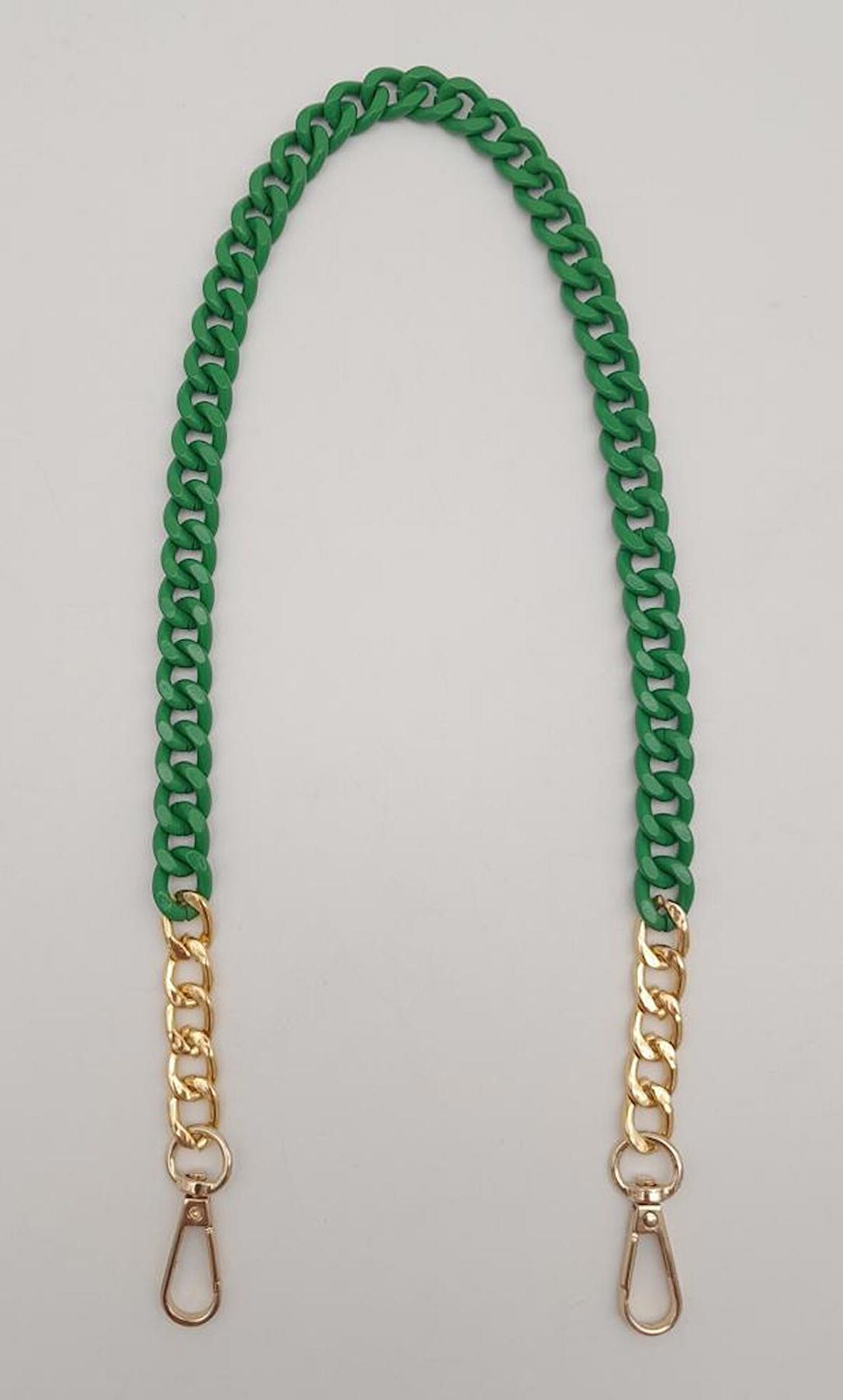 Renkli Metal 60 cm Kancalı Zincir Yeşil