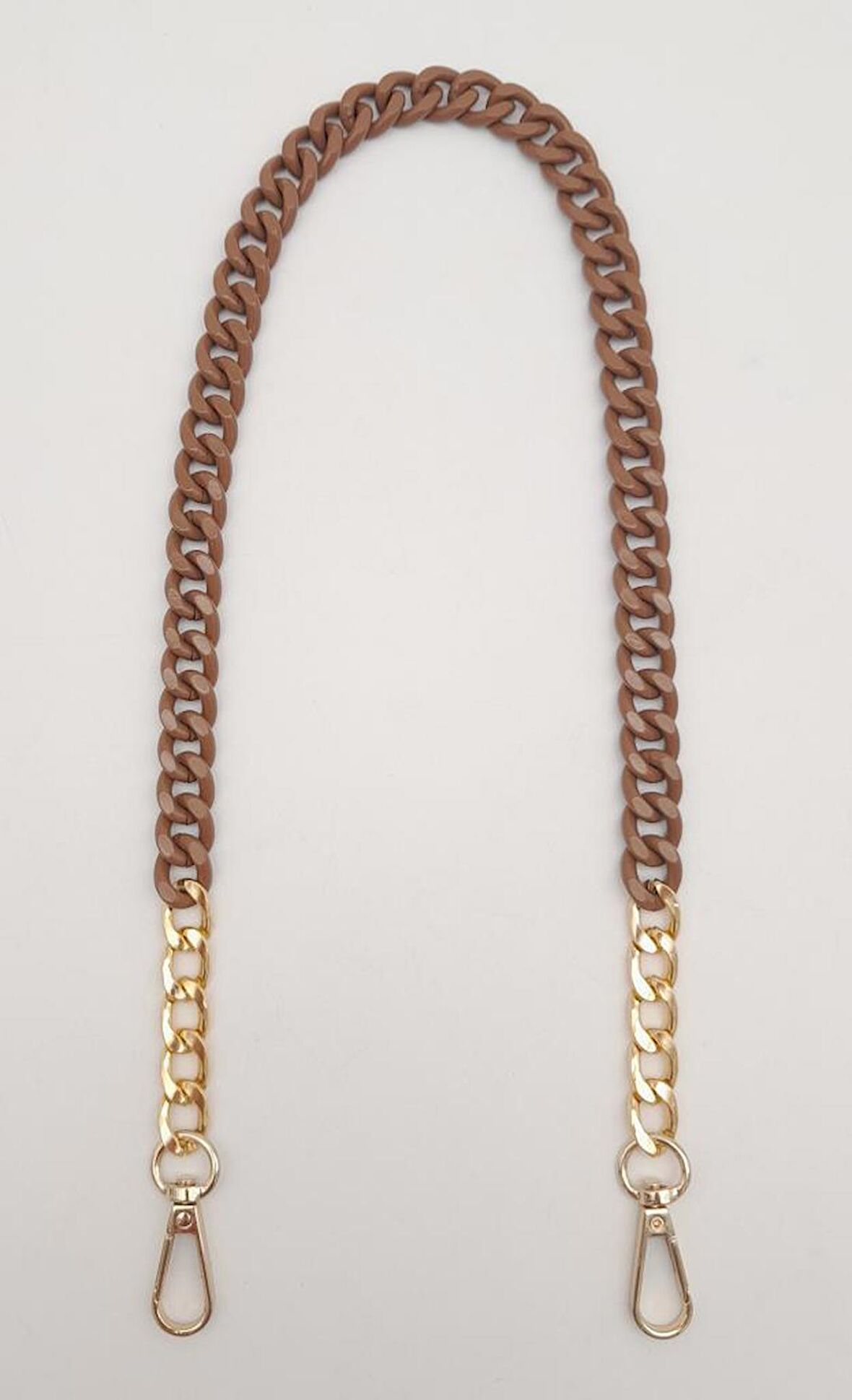 Renkli Metal 60 cm Kancalı Zincir Taba