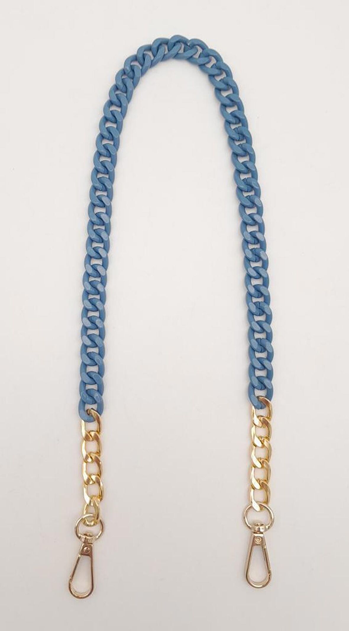 Renkli Metal 60 cm Kancalı Zincir Kot Mavi