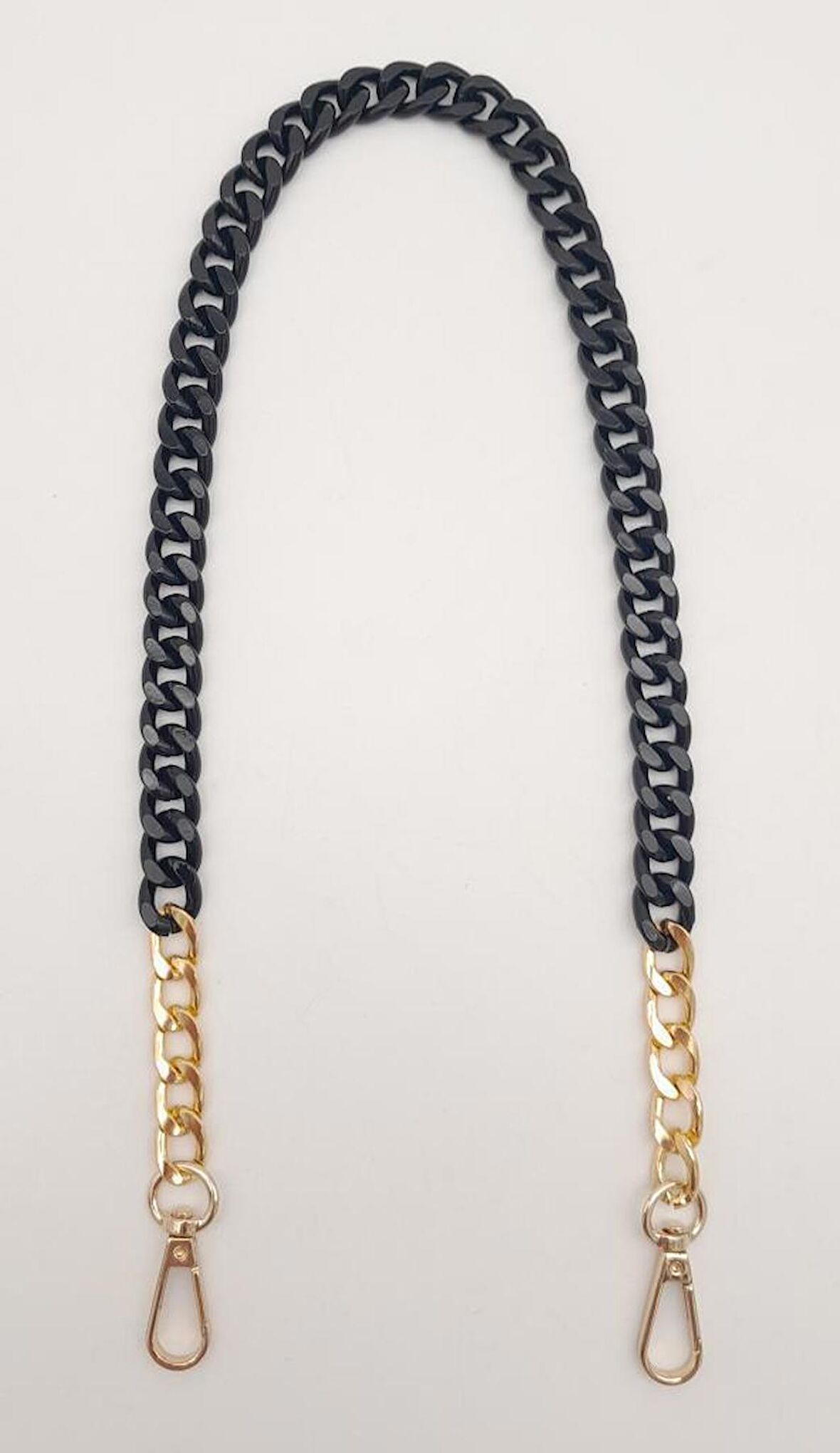 Renkli Metal 60 cm Kancalı Zincir Siyah