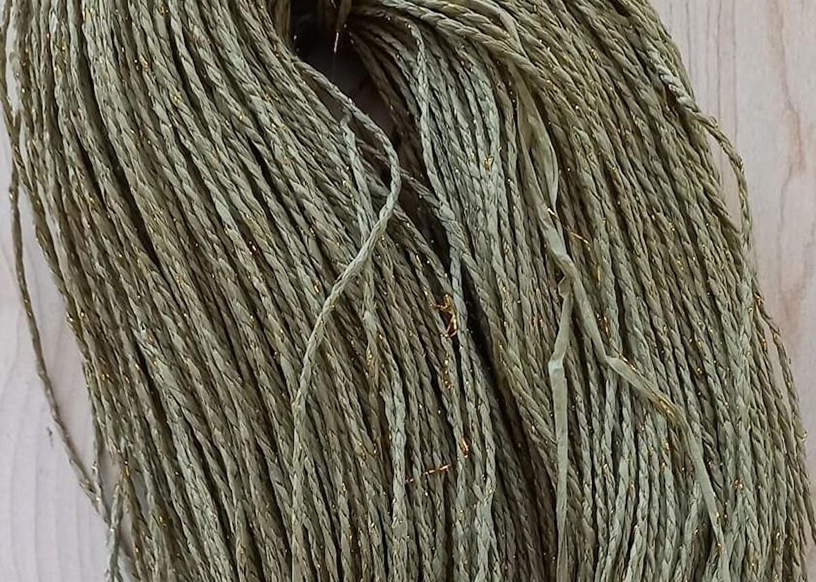 Simli Kağıt İp Fıstık Yeşili Renk 200 gr