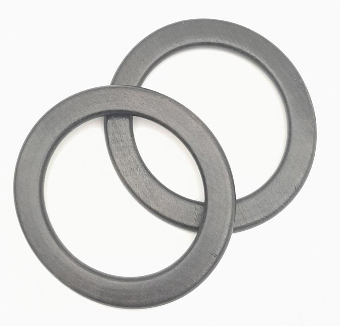 12 cm Yassı Yuvarlak Ahşap Çanta Sapı Siyah Renk