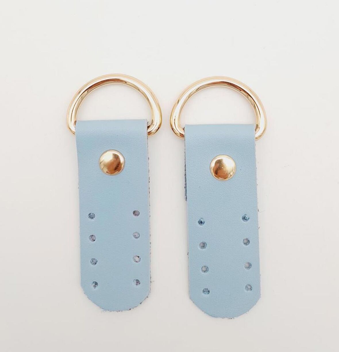 Tek Kat Suni Deri Sapucu Böce Bebe Mavi Renk Light Gold Metalli