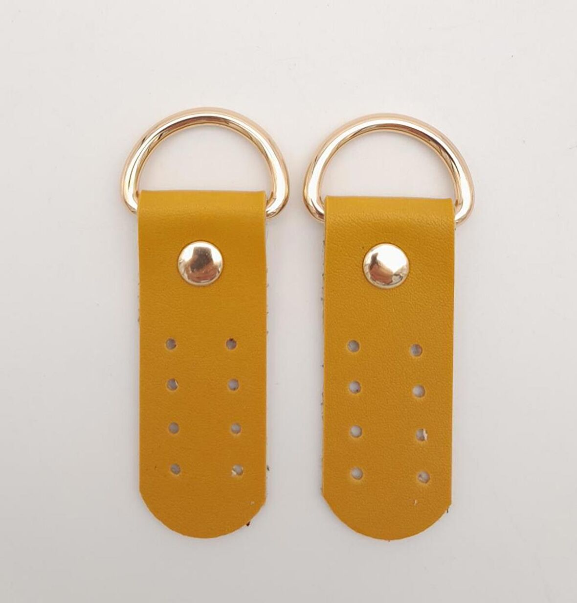 Tek Kat Suni Deri Sapucu Böce Hardal Renk Light Gold Metalli