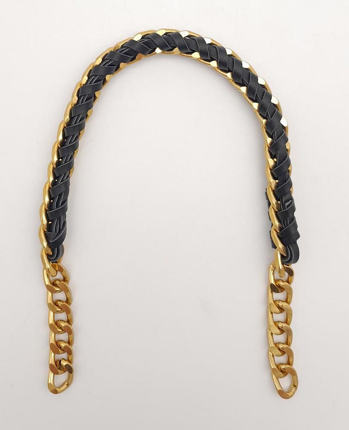 40 cm Derili Zincir Siyah Renk Açık Antik Metalli