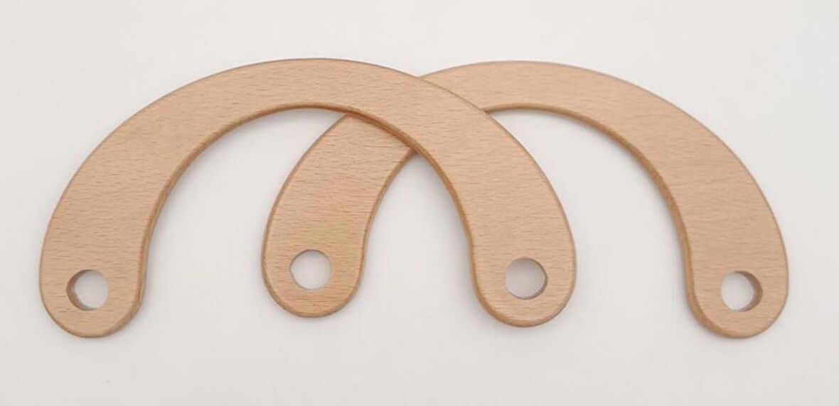 C Model 9x18 cm Açık Ahşap Renk Ahşap Çanta Sapı