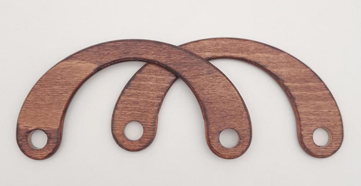 C Model 9x18 cm Taba Renk Ahşap Çanta Sapı