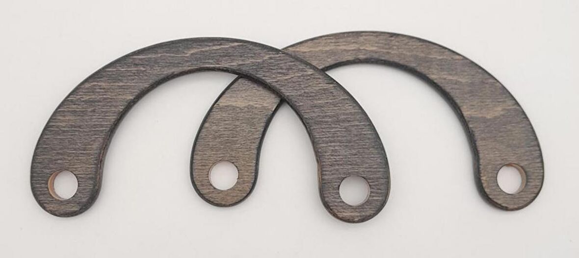 C Model 9x18 cm Haki Renk Ahşap Çanta Sapı