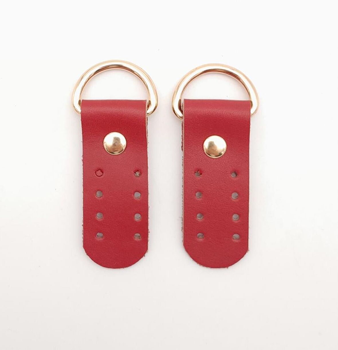 Gerçek Deri Sapucu (Böce) Kırmızı Renk Light Gold Metalli