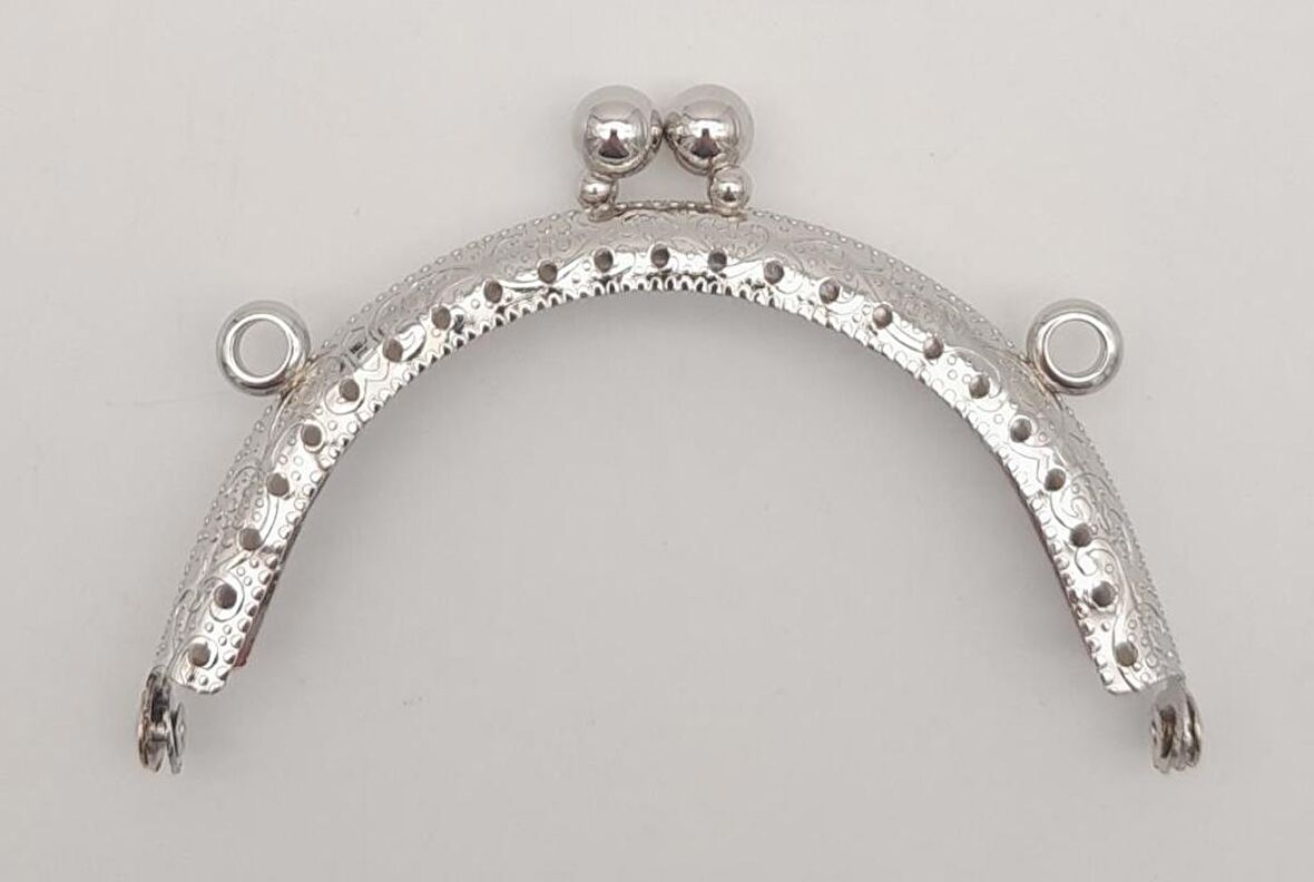 8.5 cm Oval Cüzdan Klipsi Cüzdan Bursu Gümüş Renk